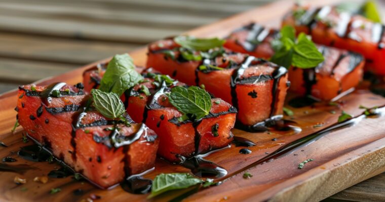 Grilled Watermelon Steak with Balsamic Glaze