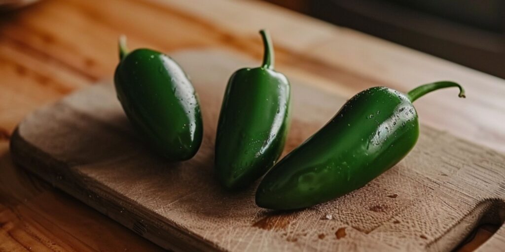 Jalapenos on cutting board