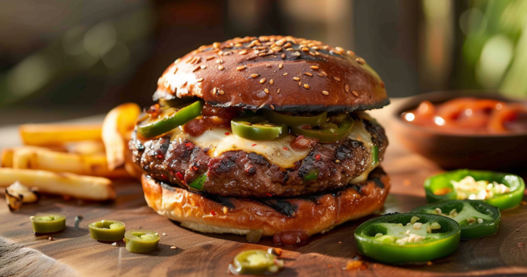 Spicy Grilled Jalapeno Burgers